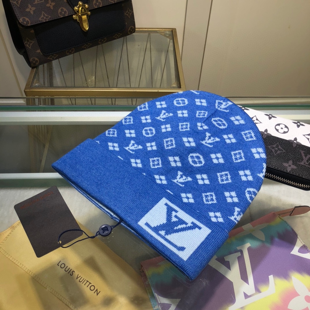 Louis Vuitton Beanie In Blue LV Headwear - Soul Replicas