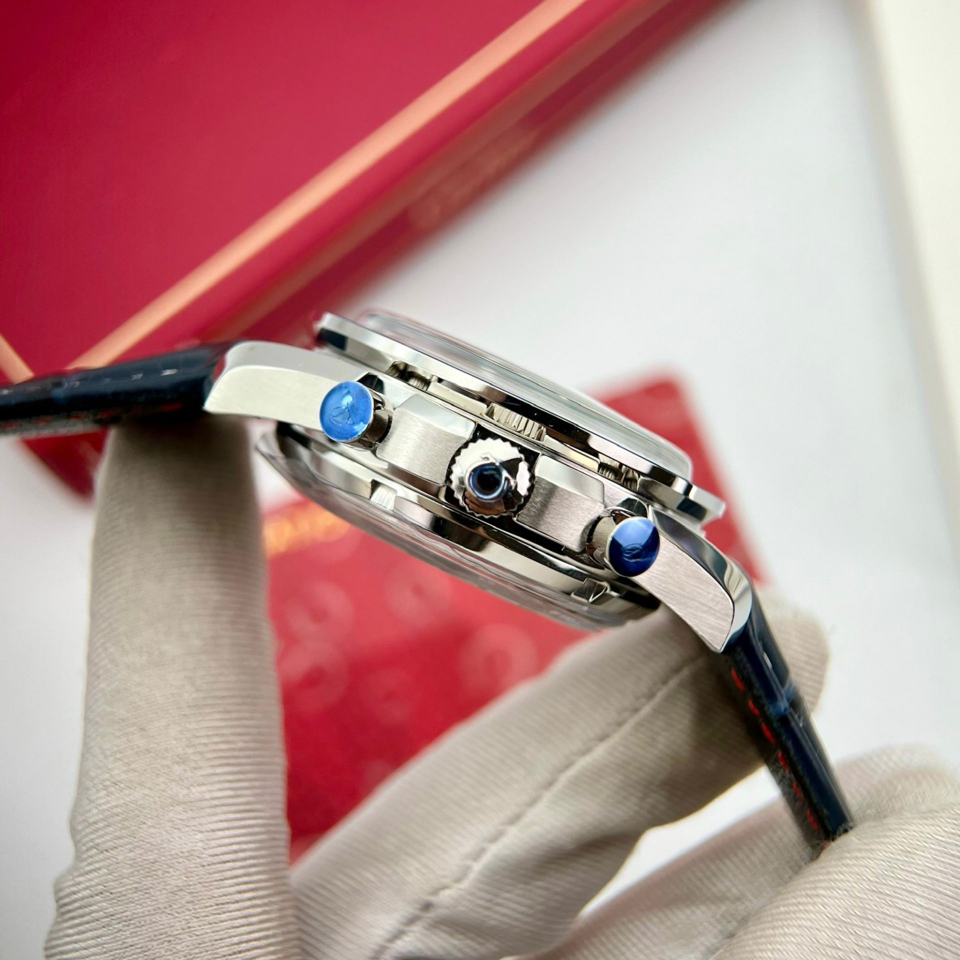 Omega Replica Watch Speedmaster Co-Axial Moonphase Blue Dial 44mm - Soul Replicas