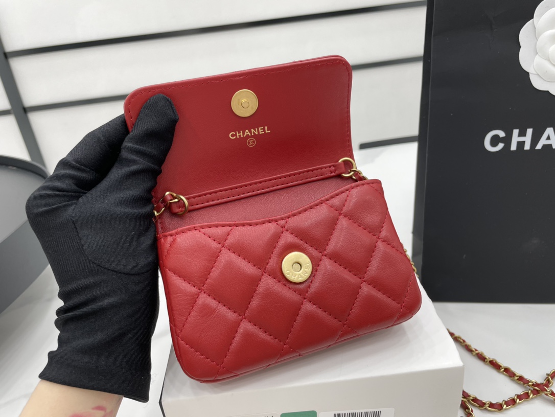 Chanel Classic Distressed Red For Women. Women-s Bags 4.7in/12cm - Soul Replicas
