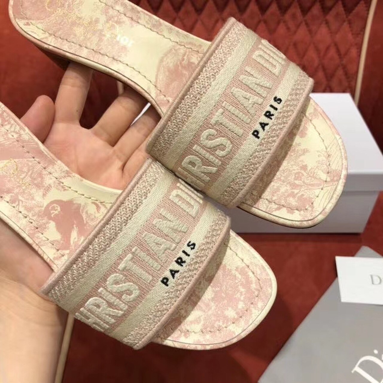 Christian Dior Dway Heeled Slide Pink For Women CD - Soul Replicas