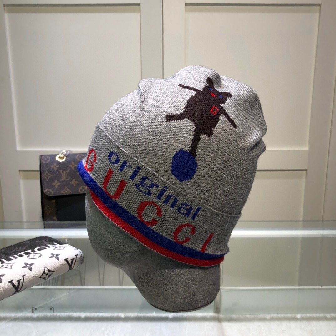 Gucci Beanie Cashmere In Grey - Soul Replicas