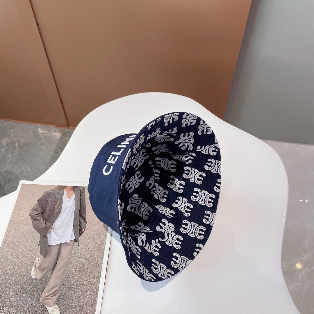 Celine Bucket Hat Dark Blue Celine Hat - Soul Replicas