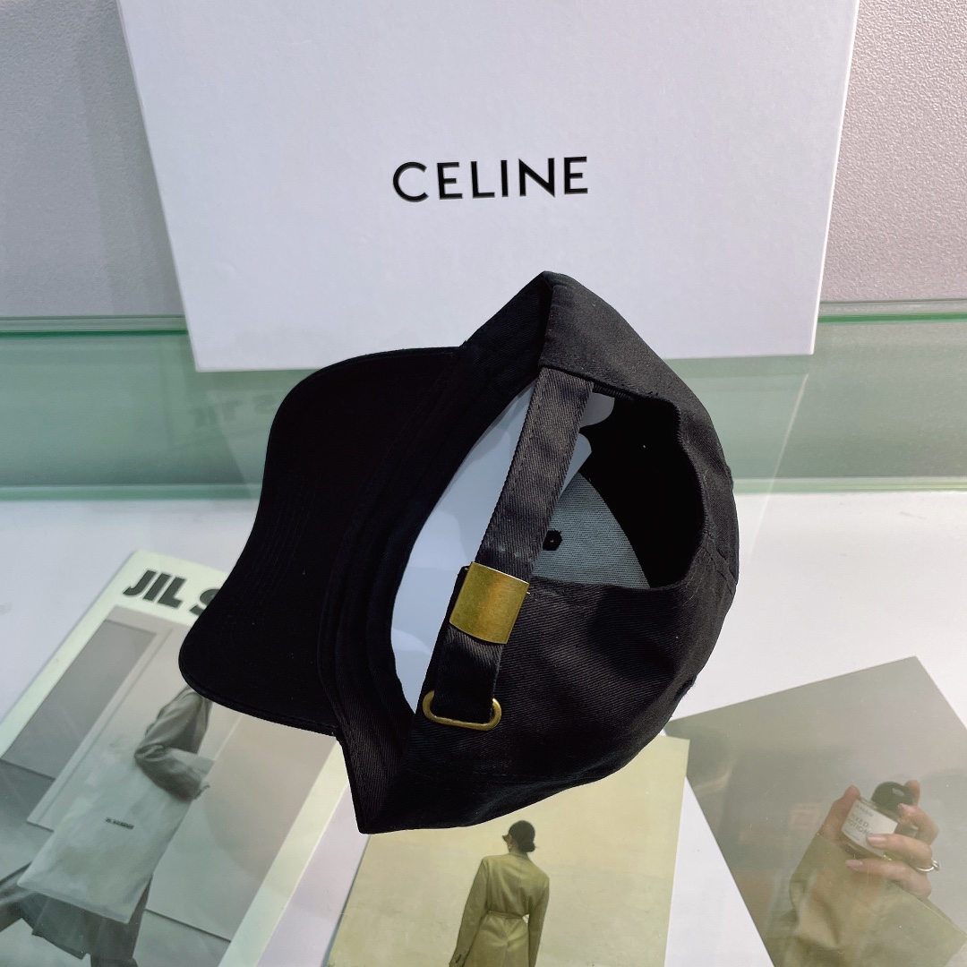 Celine Baseball Cap In Cotton Black - Soul Replicas