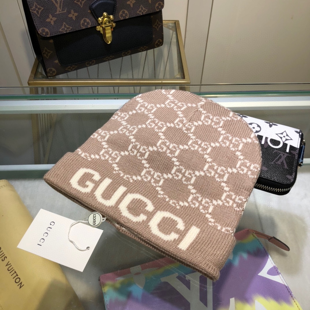 Gucci Beanie Cashmere In Brown - Soul Replicas