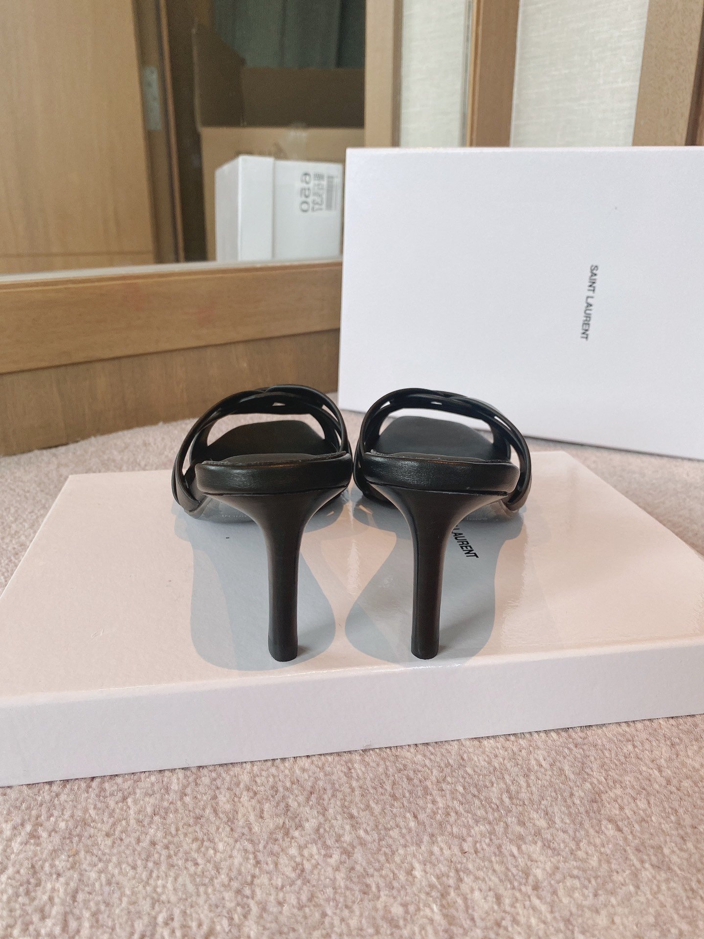 Yves Saint Laurent Women's Tribute Heeled Mules Black For Women YSL 650986DWE001000 - Soul Replicas