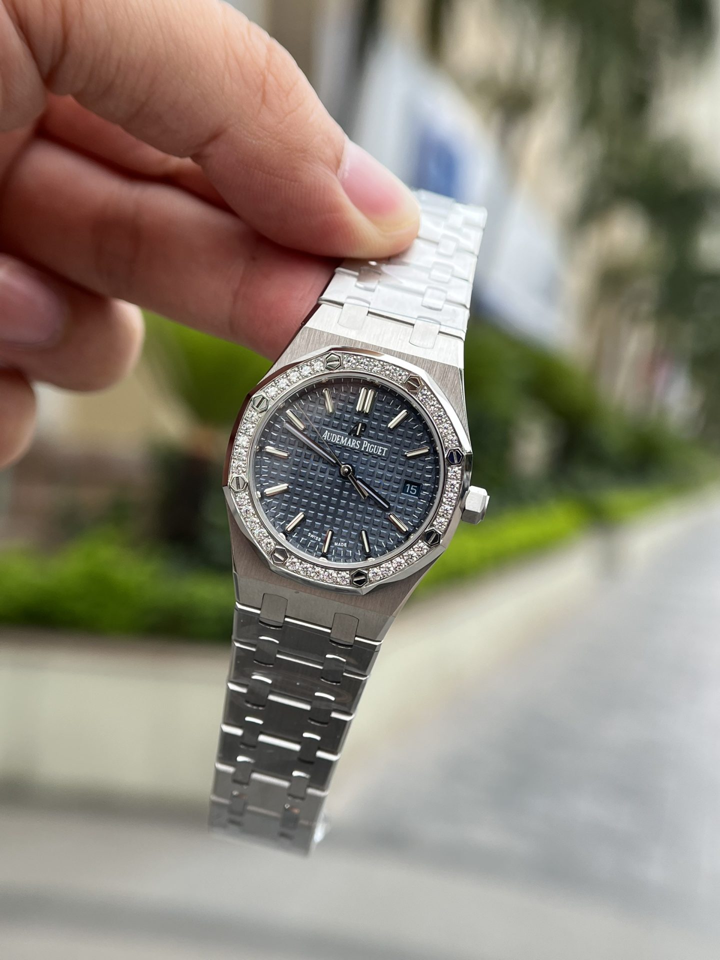 Audemars Piguet Replica Watch Royal Oak Blue Dial Metal Wire 34mm - Soul Replicas