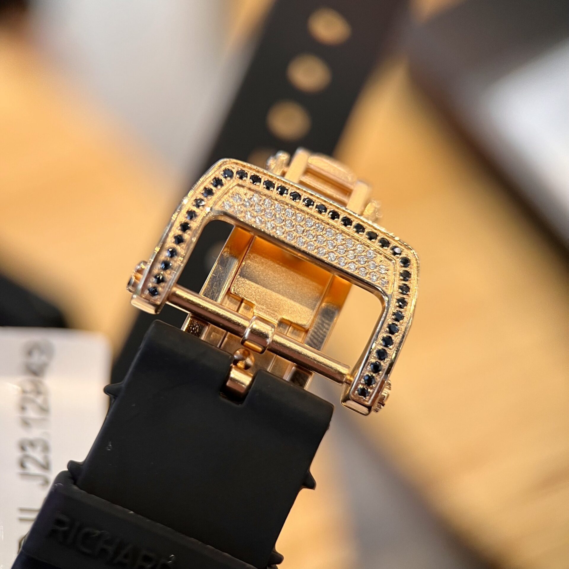 Richard Mille RM007 Gold Wrapped Replica Watch With Moissanite Diamonds 36mm - Soul Replicas