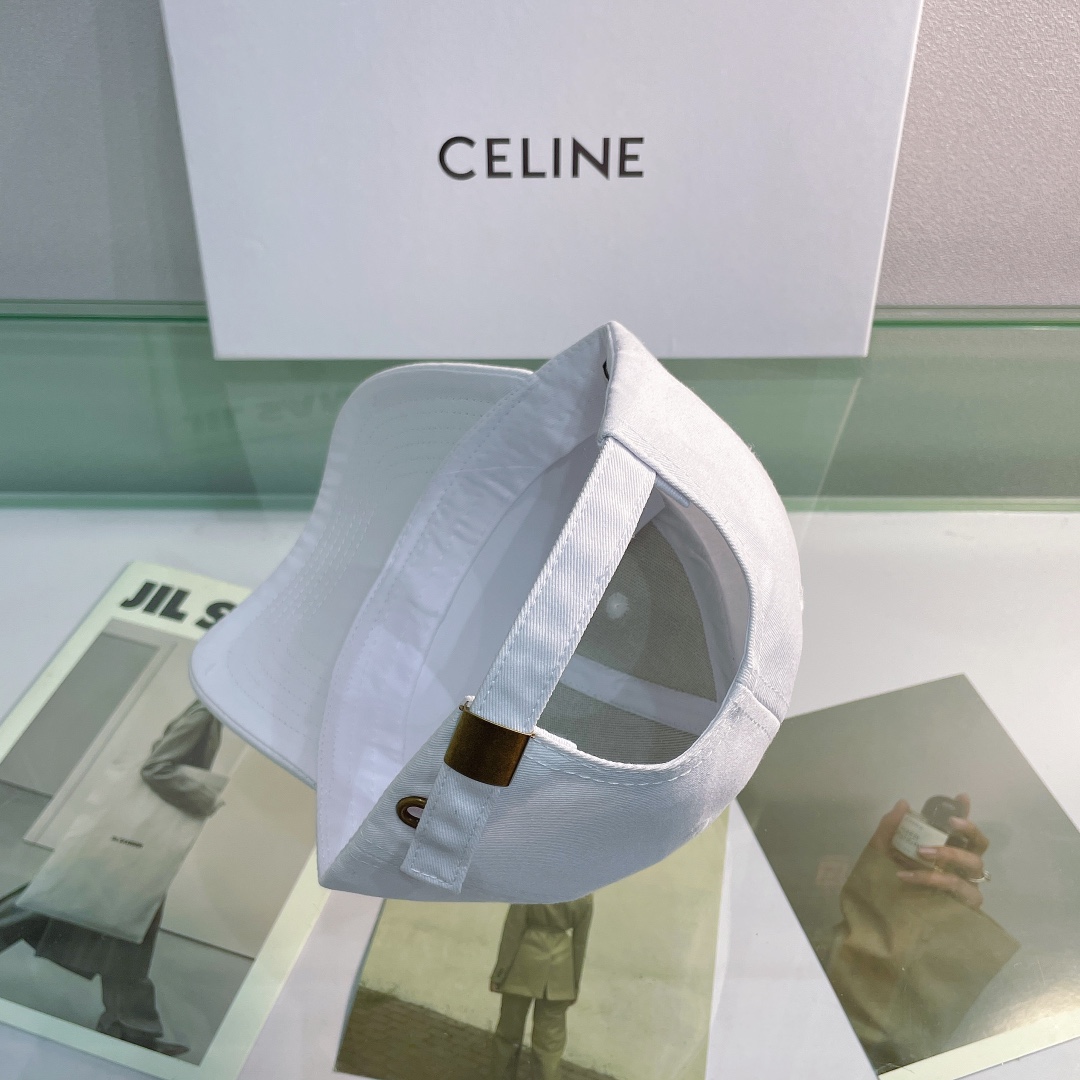 Celine Baseball Cap In Cotton White - Soul Replicas