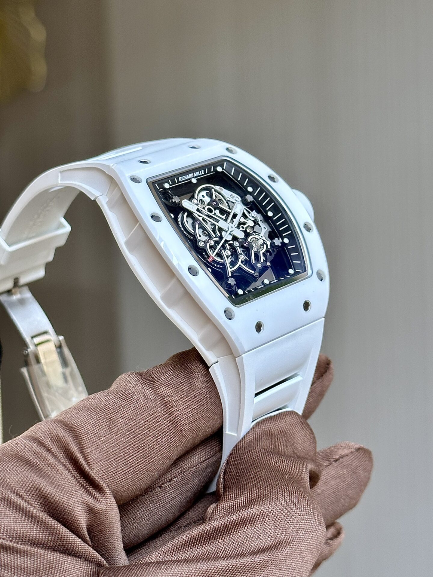 Richard Mille RM055 Bubba Watson Replica Watch Ceramic White Black Dial BBR Factory 45mm - Soul Replicas