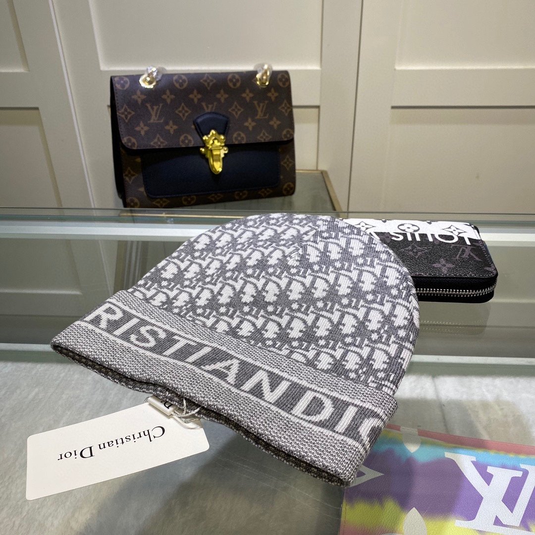 Dior Pompom Beanie In Grey - Soul Replicas