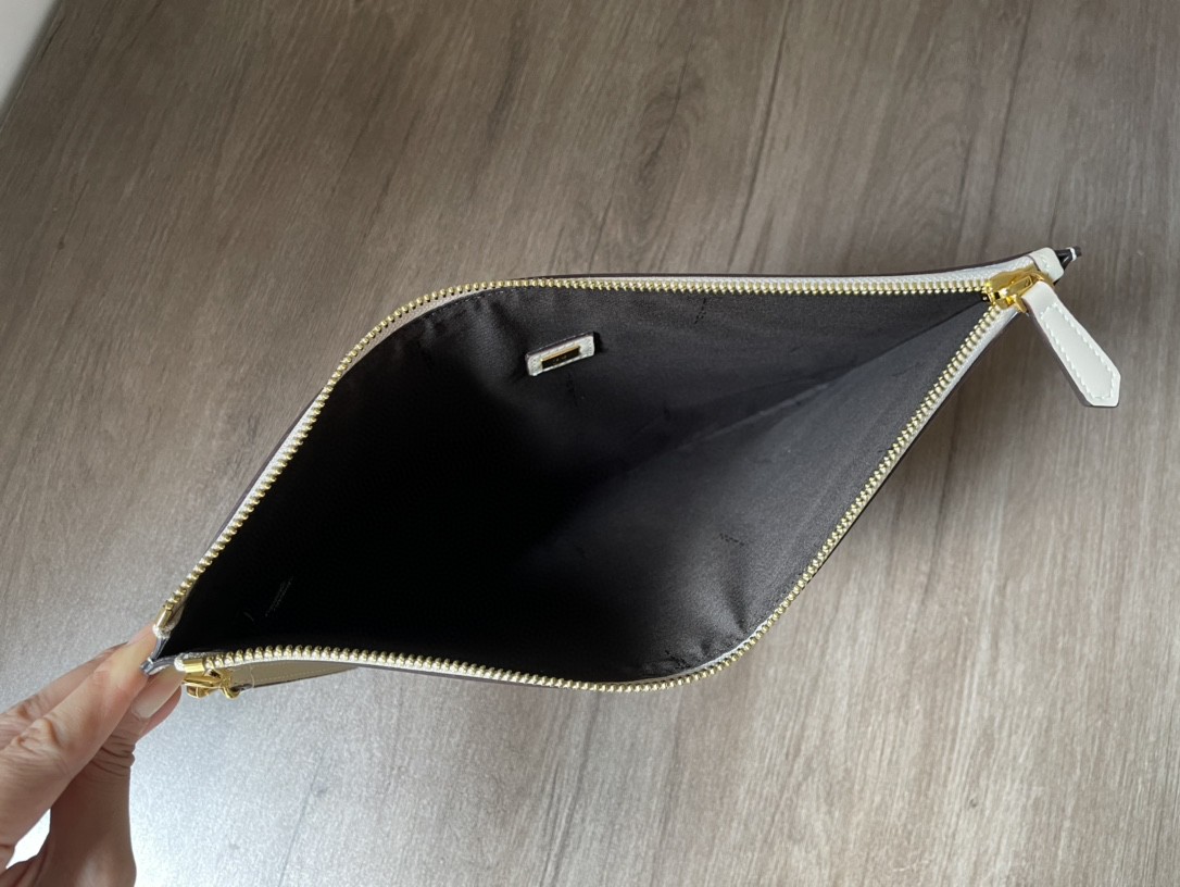 Fendi Flat Pouch White Large Pouch Bag For Woman 34cm/13in 8N0178AC9LF0K7E - Soul Replicas