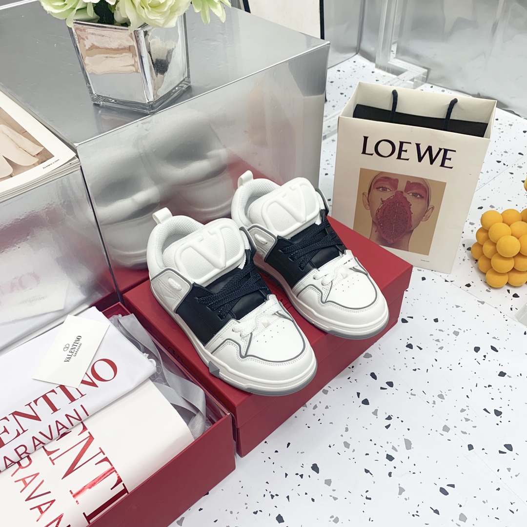 Valentino Garavani Open Skate Sneakers With Patent Band Black For Women WS0FB1DXI - Soul Replicas