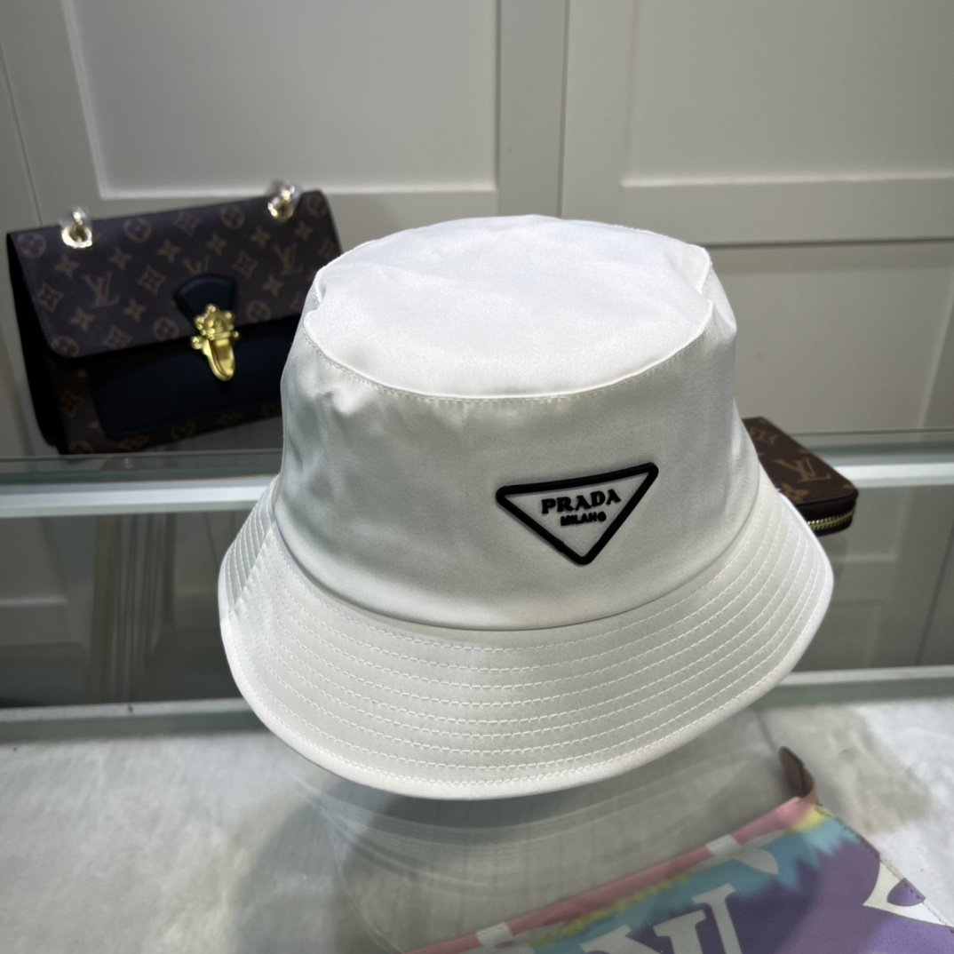 Prada Re-Nylon Bucket Hat White Prada Hat - Soul Replicas
