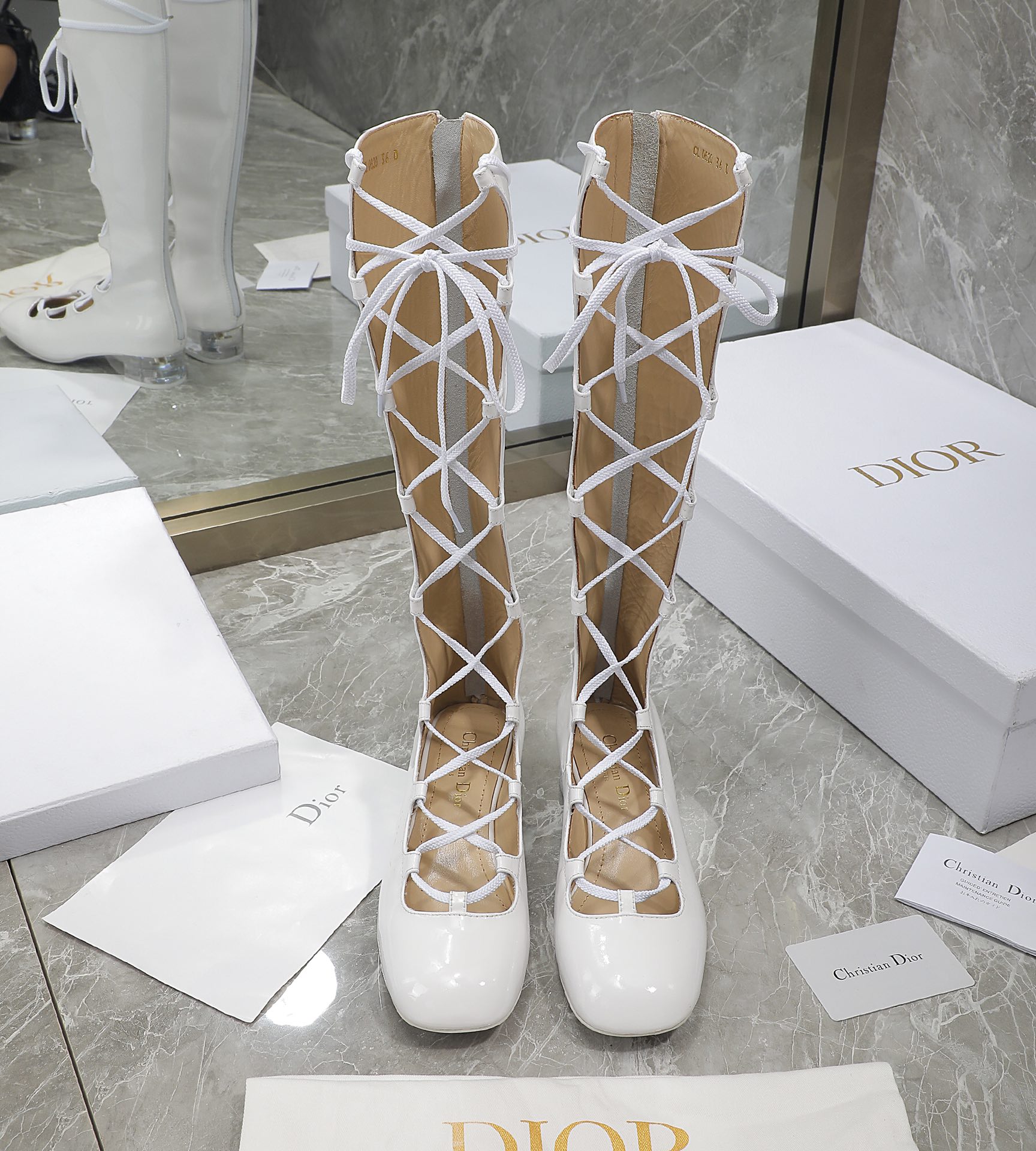 Christian Dior Women's Dior Arty Ankle Boots White For Women CD 8in/20.5 cm - Soul Replicas