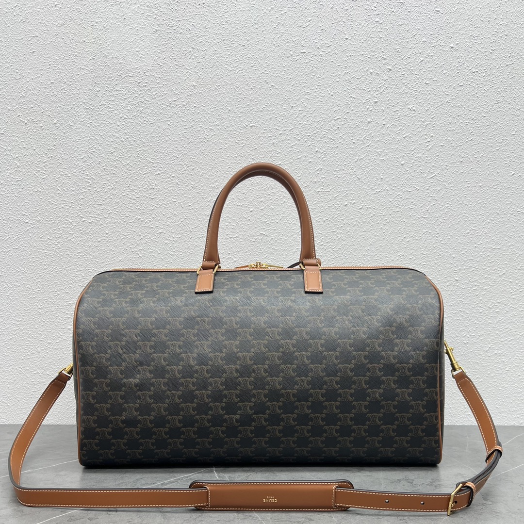 Celine Large Voyage Bag In Triomphe Canvas With Dog Print Tan For Women 20in/50cm  - Soul Replicas