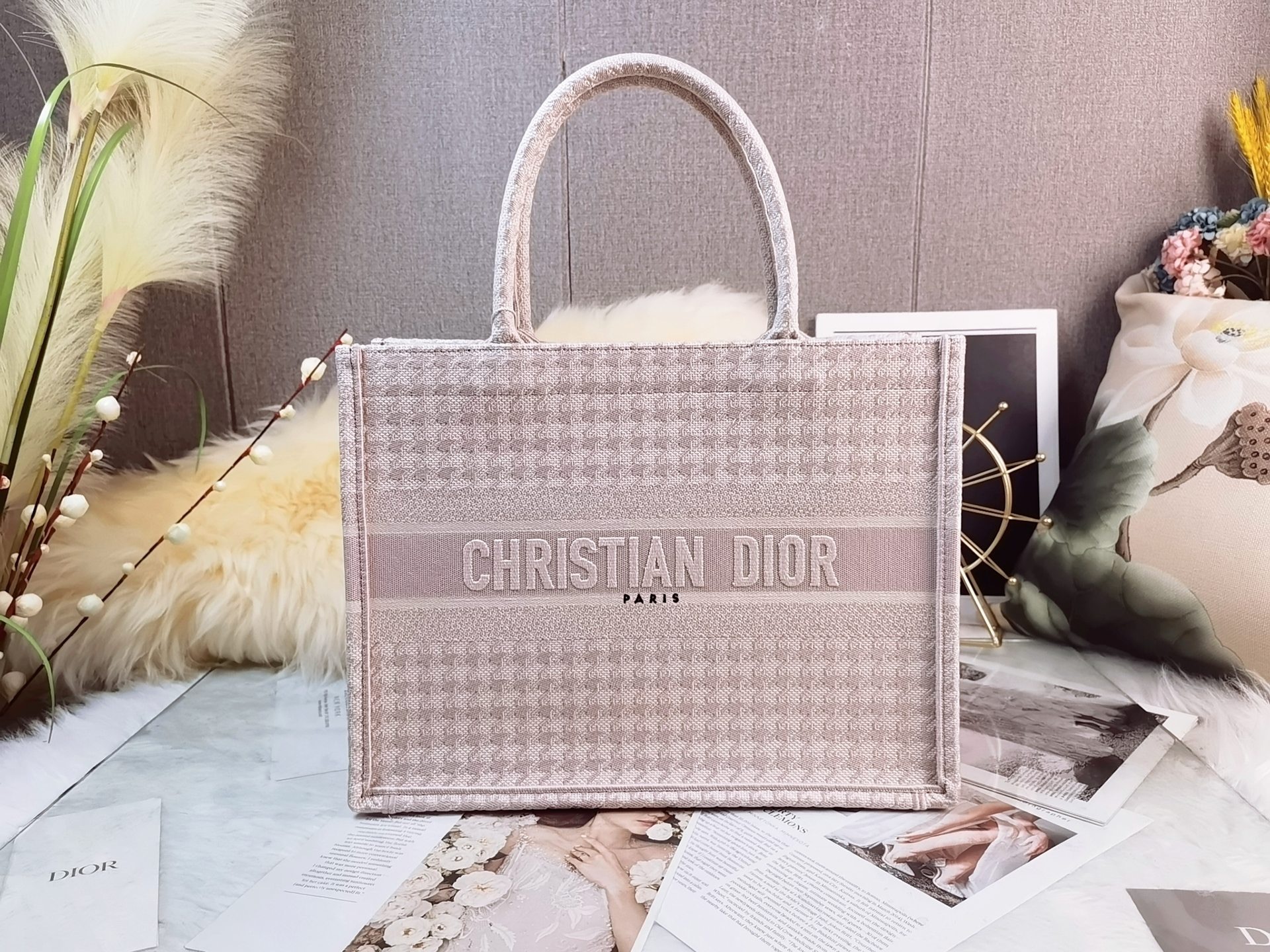Christian Dior Medium Dior Book Tote Pink . For Women. Women's Handbags 14in/36cm CD - Soul Replicas