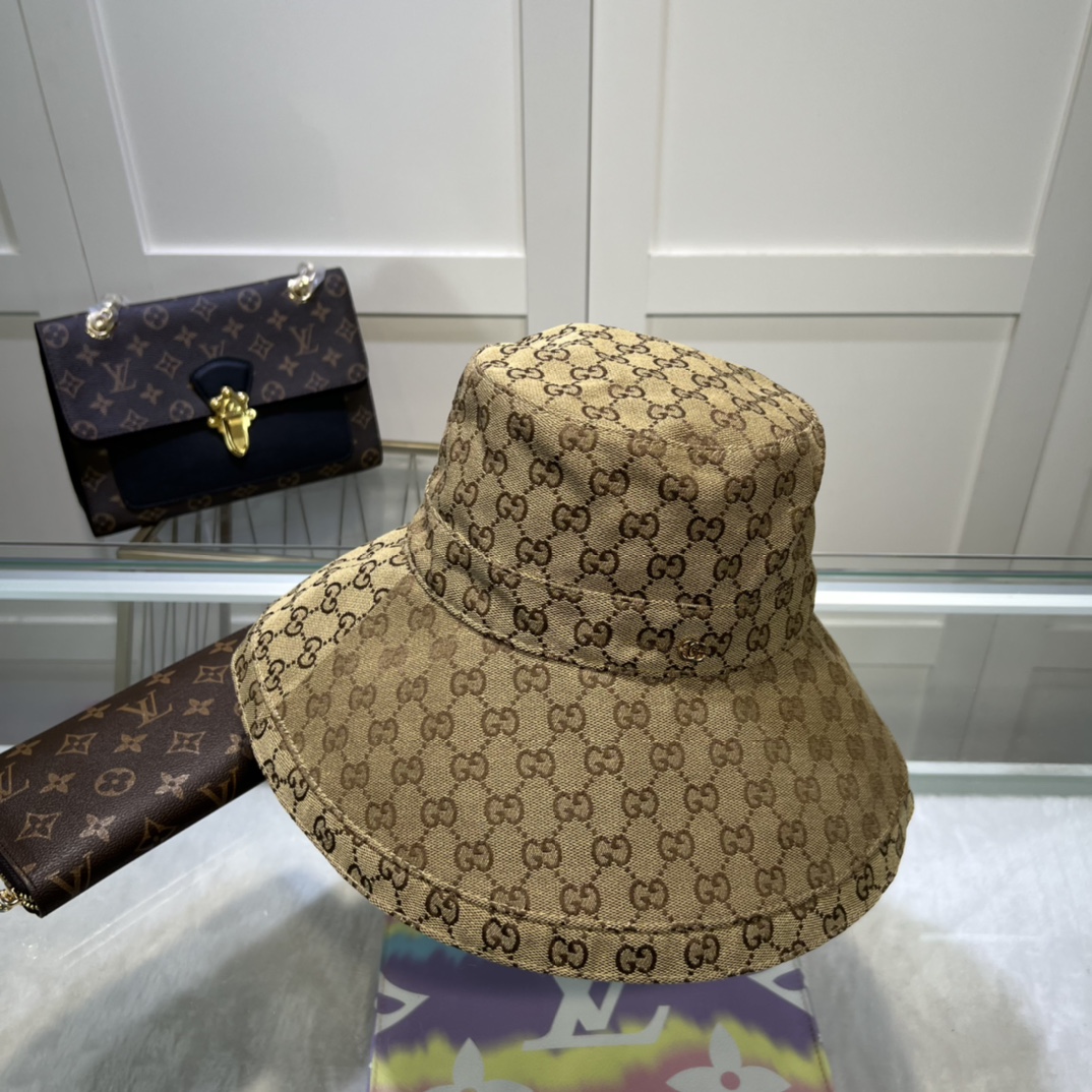 Gucci Eco Washed Denim Wide Brim Hat Beige Gucci Hat 631958 KQW00 9700 - Soul Replicas