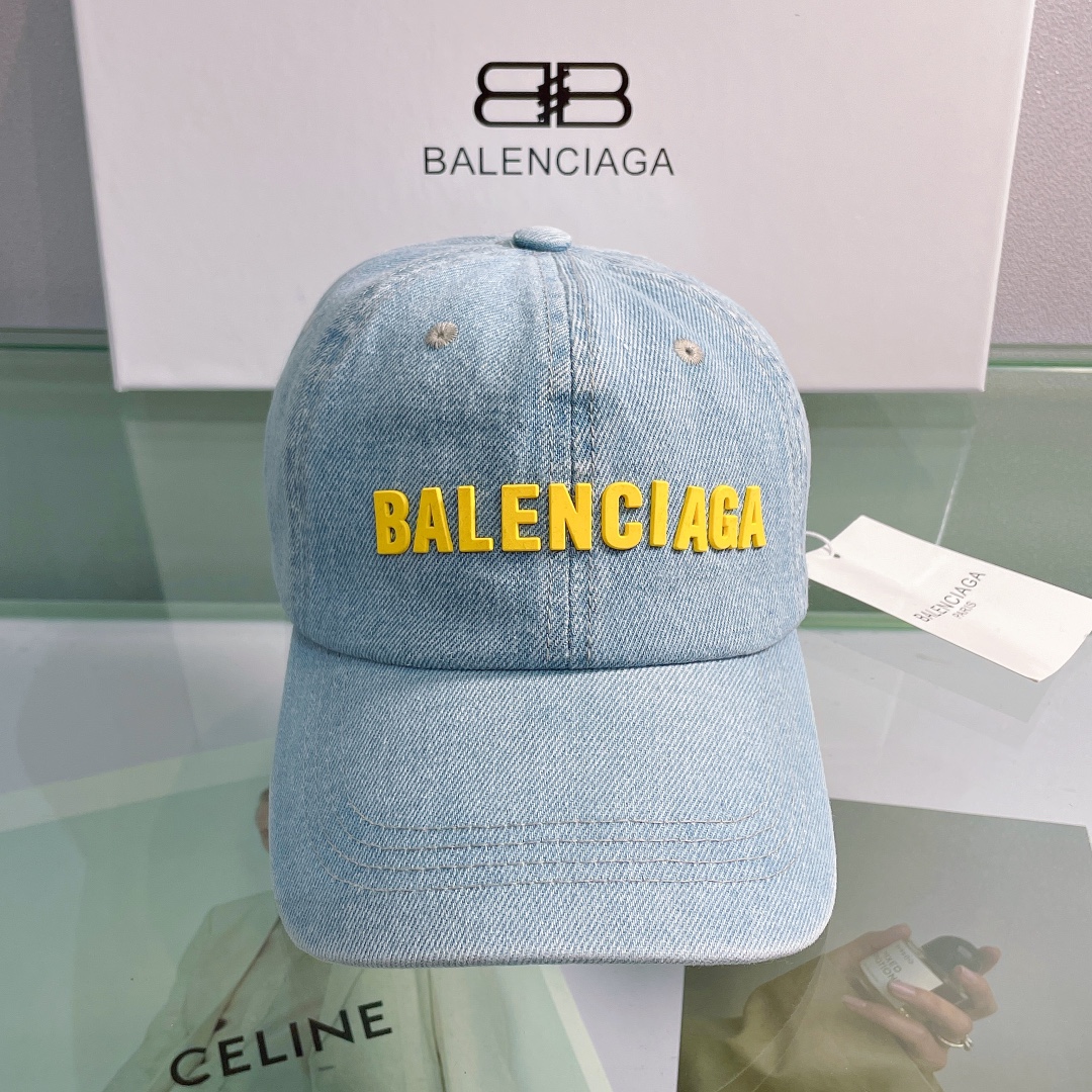 Balenciaga Logo Front Cap In Blue - Soul Replicas