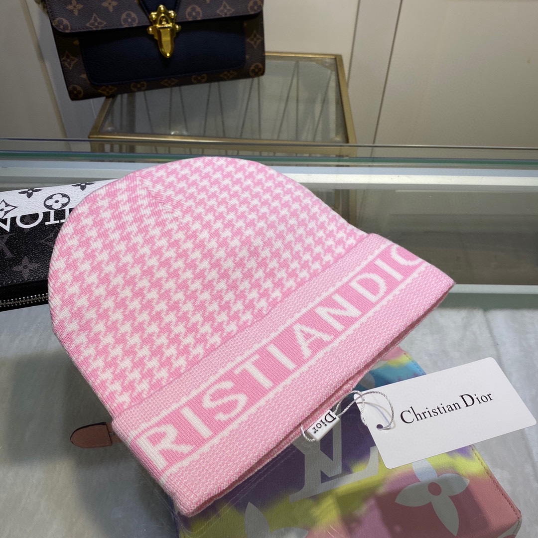 Dior Pompom Beanie In Pink - Soul Replicas
