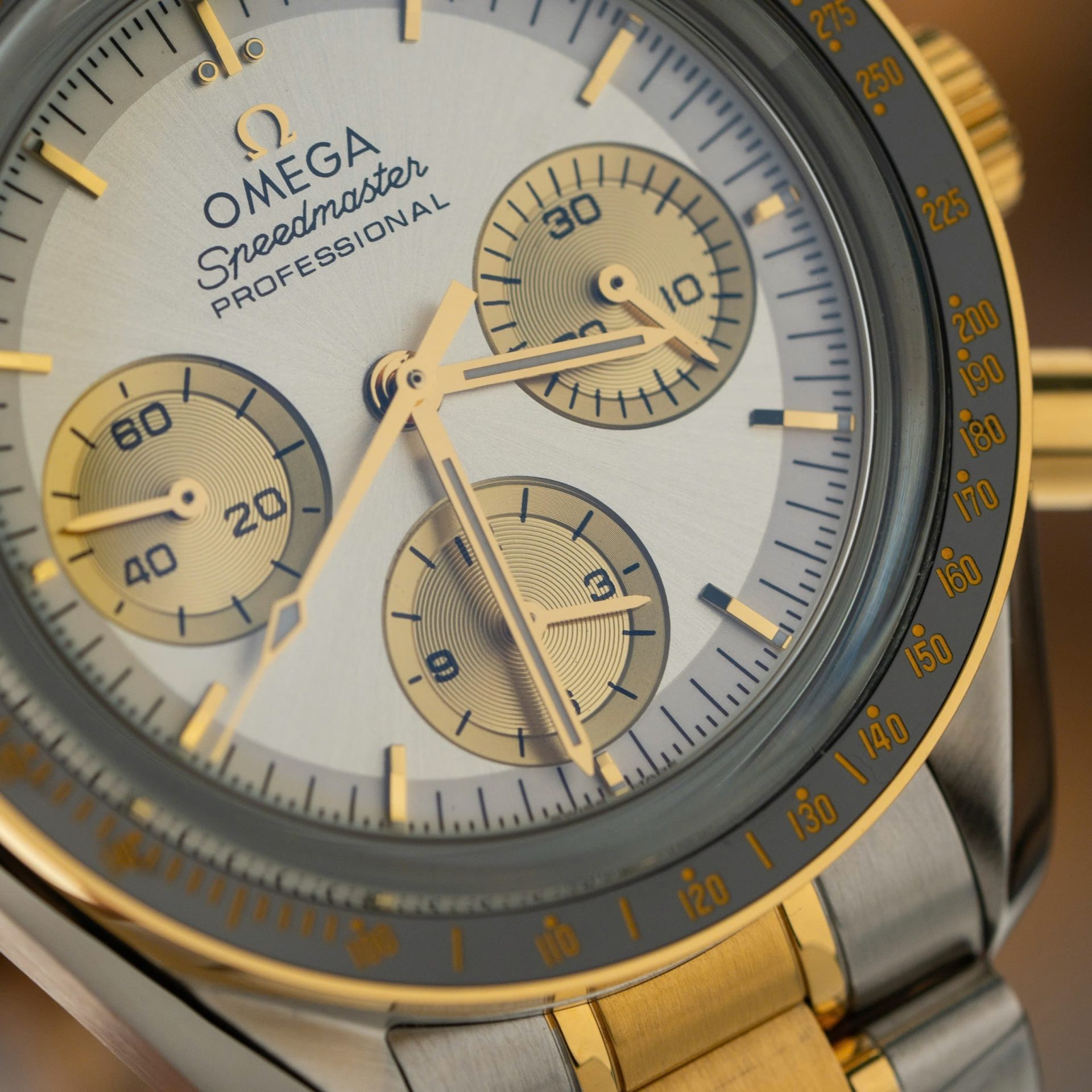Omega SpeedMaster MoonWatch Chronogarph Demi Gold Replica Watch 42mm - Soul Replicas