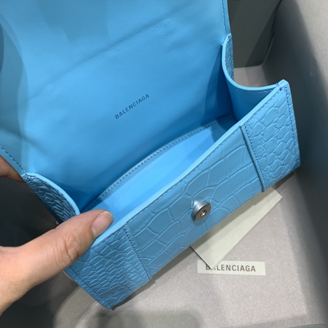 Balenciaga Hourglass Small Handbag In Blue. For Women. Women-s Bags 9in/23cm - Soul Replicas