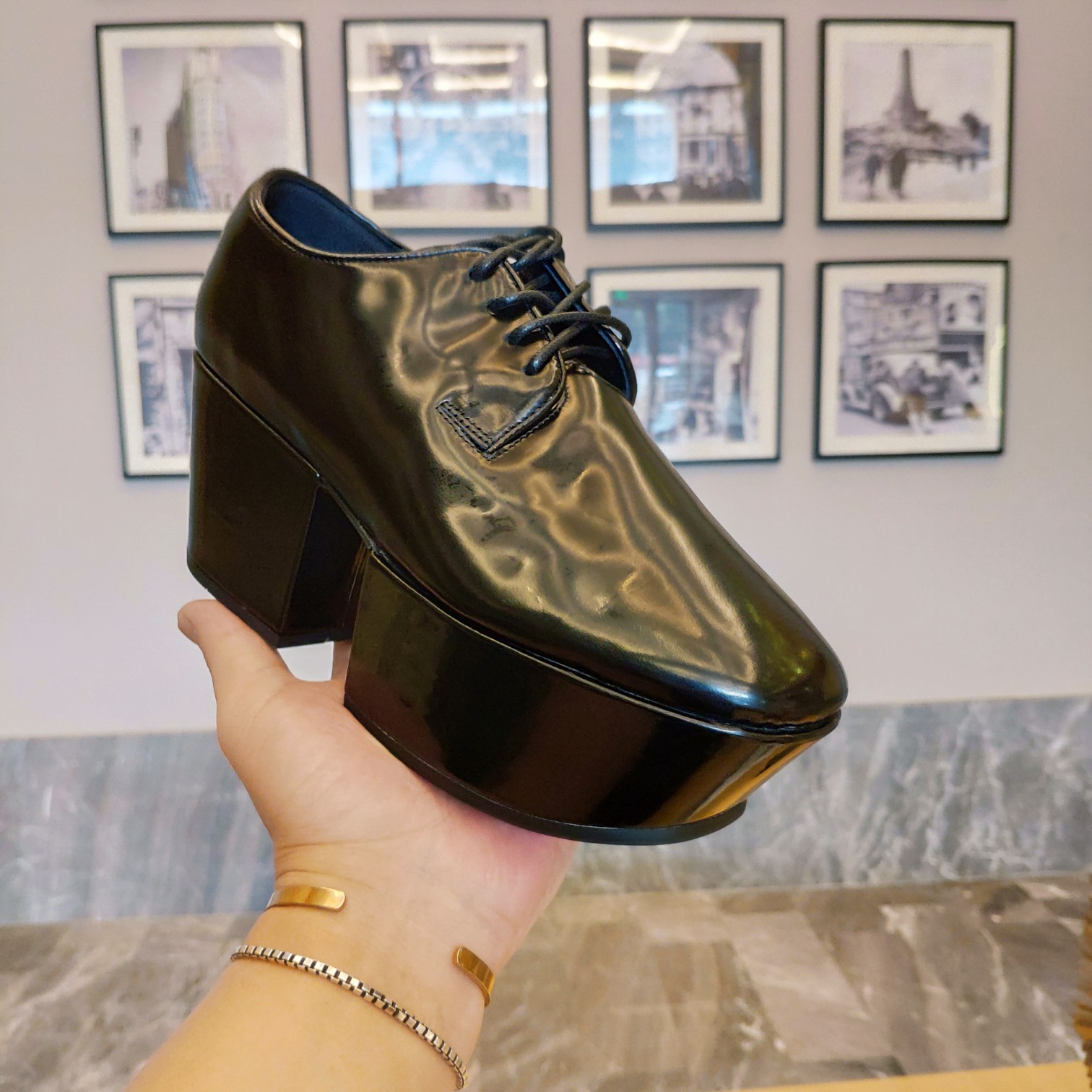 Prada Platform Lace-Ups Shoes Red For Women 2.75in/70mm Prada - Soul Replicas