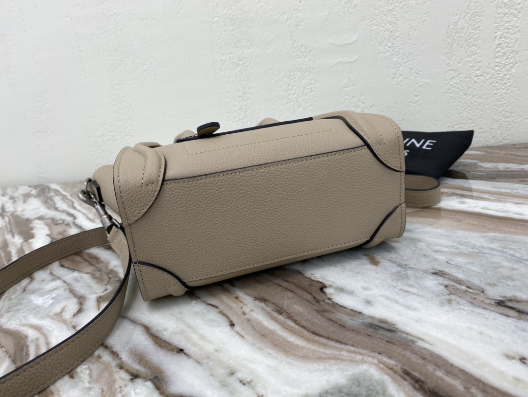 Celine Nano LuGucciage Bag In Drummed Light Brown For Women 8in/20cm 189243DRU.03UN - Soul Replicas