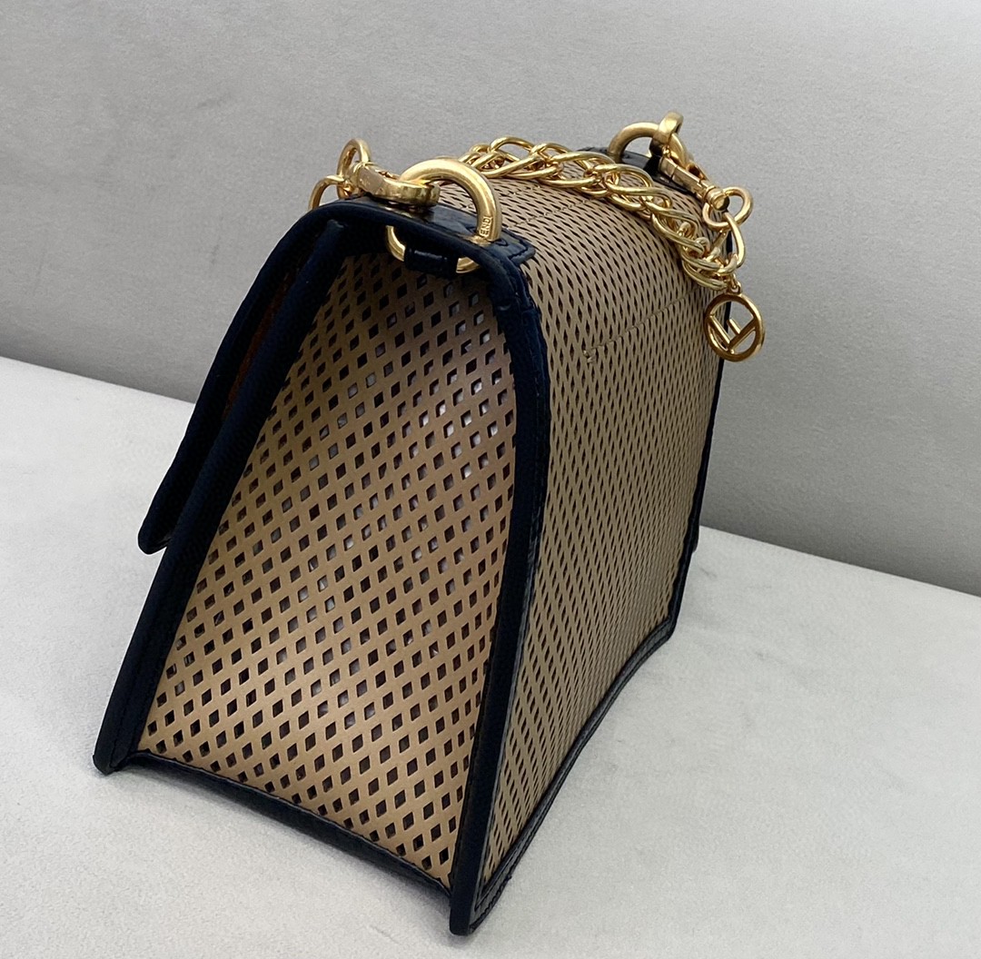 Fendi Medium Kan U Black and Brown Bag For Woman 25cm/10in - Soul Replicas