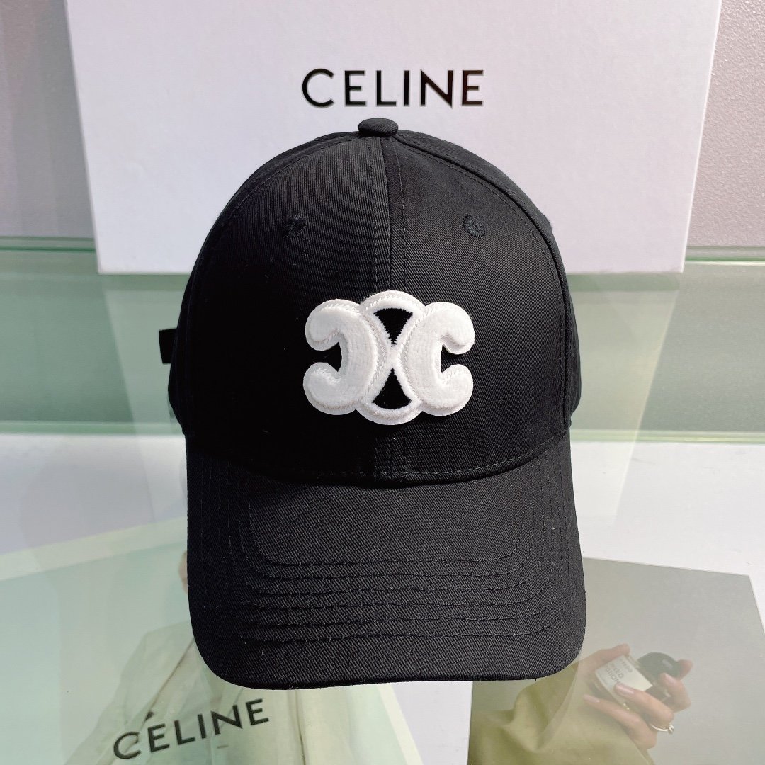 Celine Baseball Cap In Cotton Black - Soul Replicas