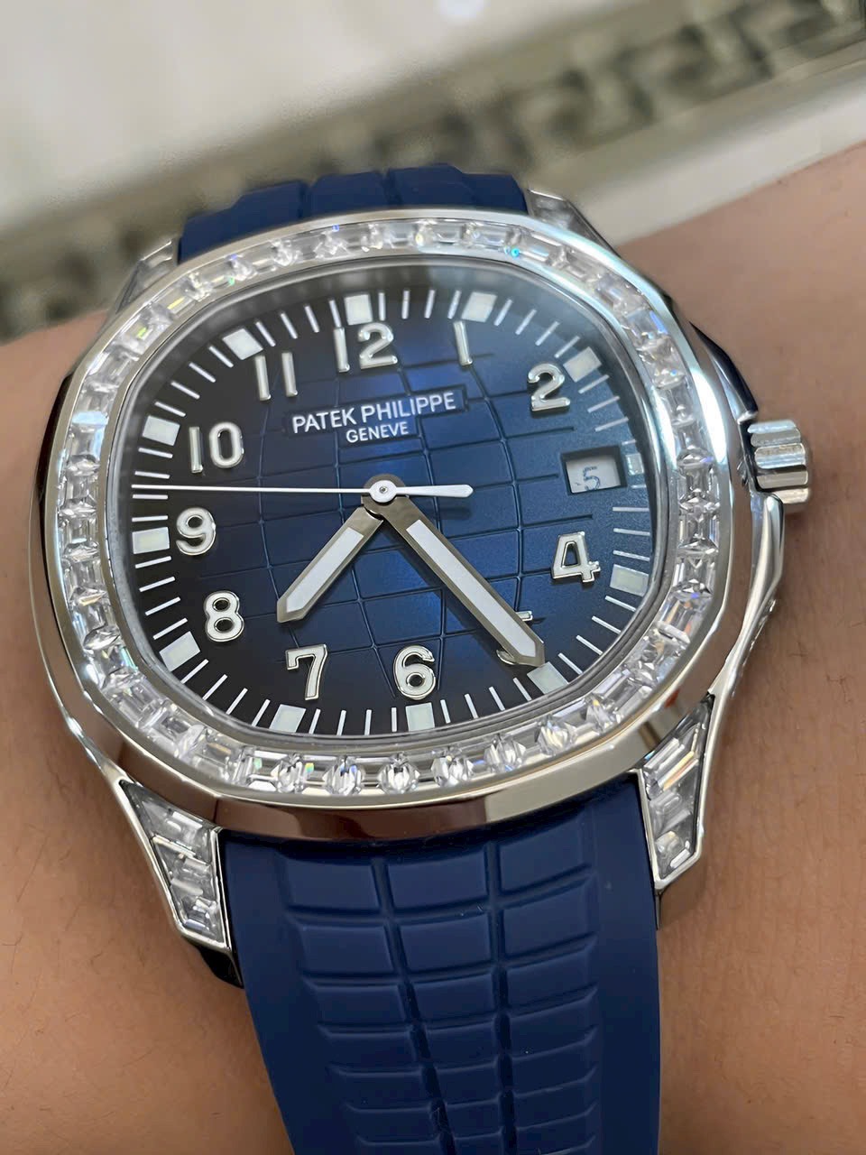 Patek Philippe Replica Watches Aquanaut 5168G Blue Rubber Strap GR Factory 42mm - Soul Replicas