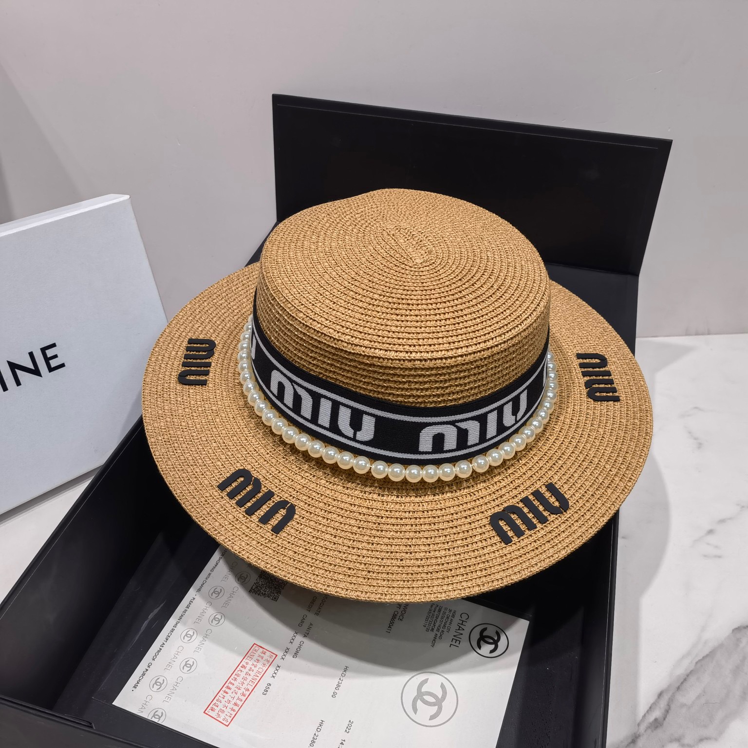 Miu Miu Raffia Hat Brown Miu Miu Hat - Soul Replicas