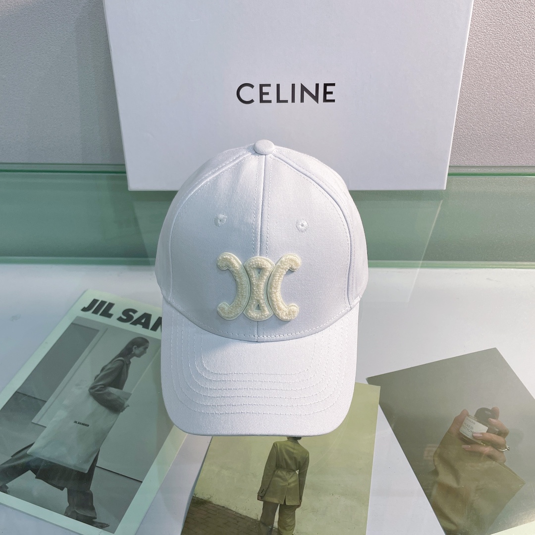 Celine Baseball Cap In Cotton White - Soul Replicas