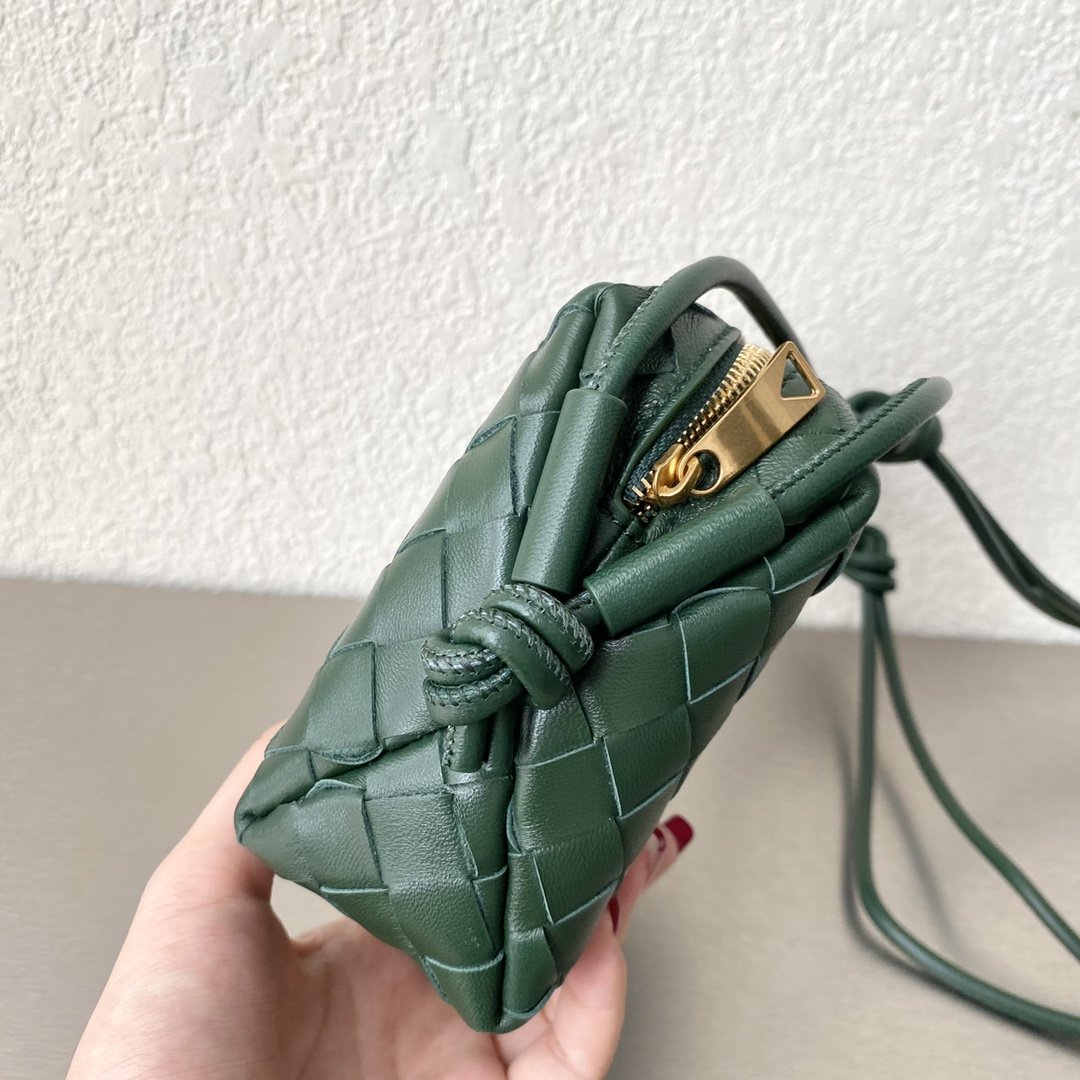 Bottega Veneta Mini Loop Camera Bag Dark Green. For Women. Women's Bags 6.7in/17cm - Soul Replicas