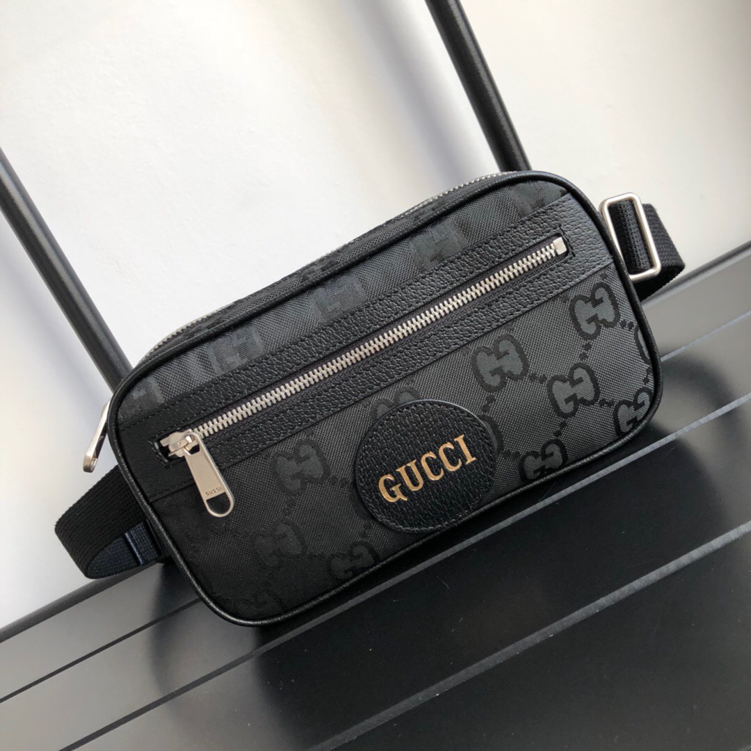 Gucci Off The Grid Belt Bag Black Gucci ECONYL® For Men  9.5in/24cm Gucci 631341 H9HBN 1000 - Soul Replicas