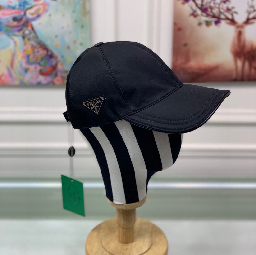 Prada Re-Nylon Baseball Cap Black Prada Cap 2HC274_2DMI_F0002 - Soul Replicas