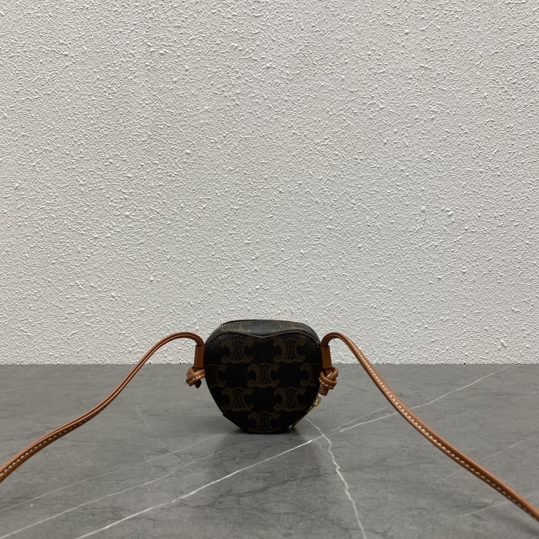 Celine Small Heart Crossbody Bag Tan For Women 3in/8cm  - Soul Replicas