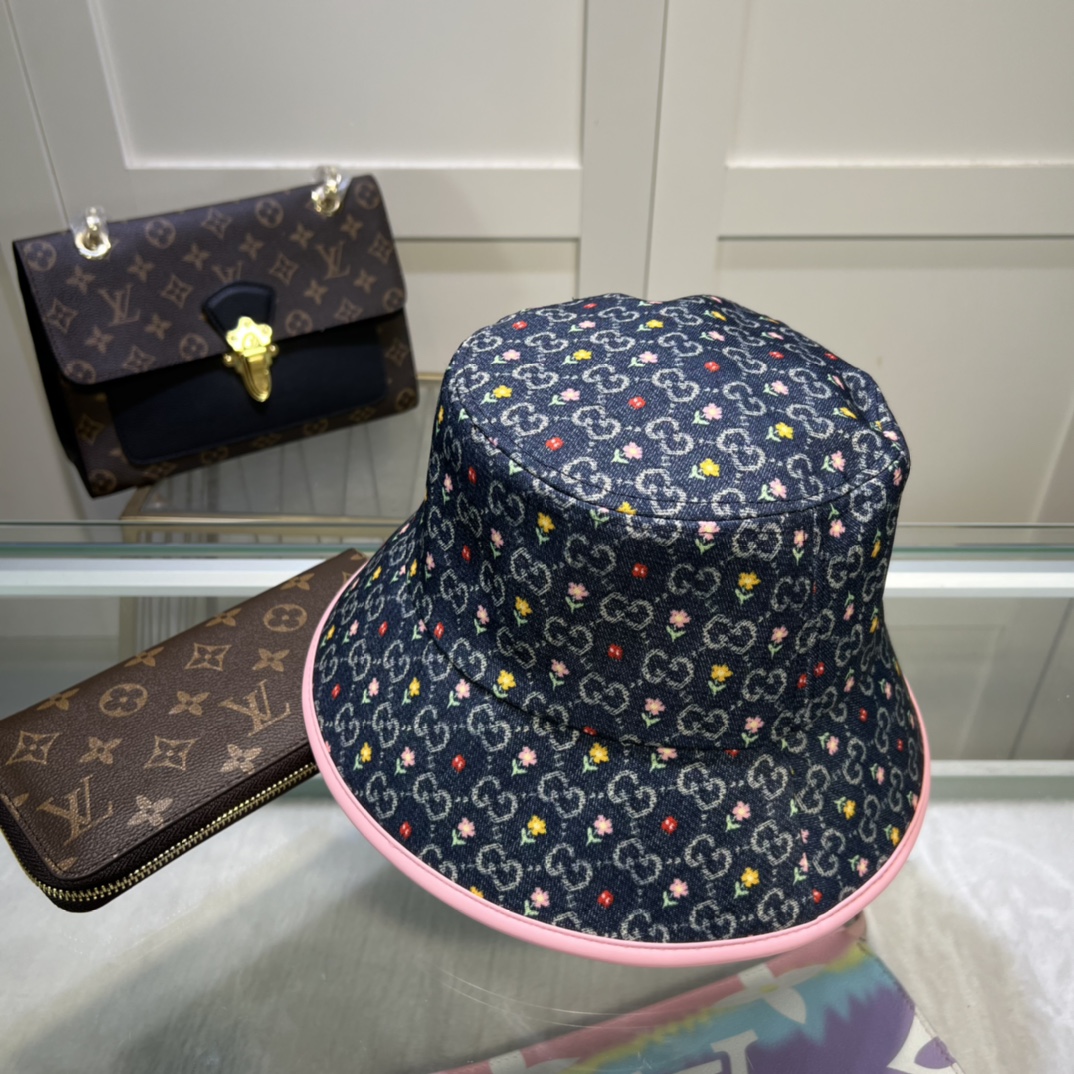 Gucci Bucket Hat With Floral Black Gucci Hat - Soul Replicas