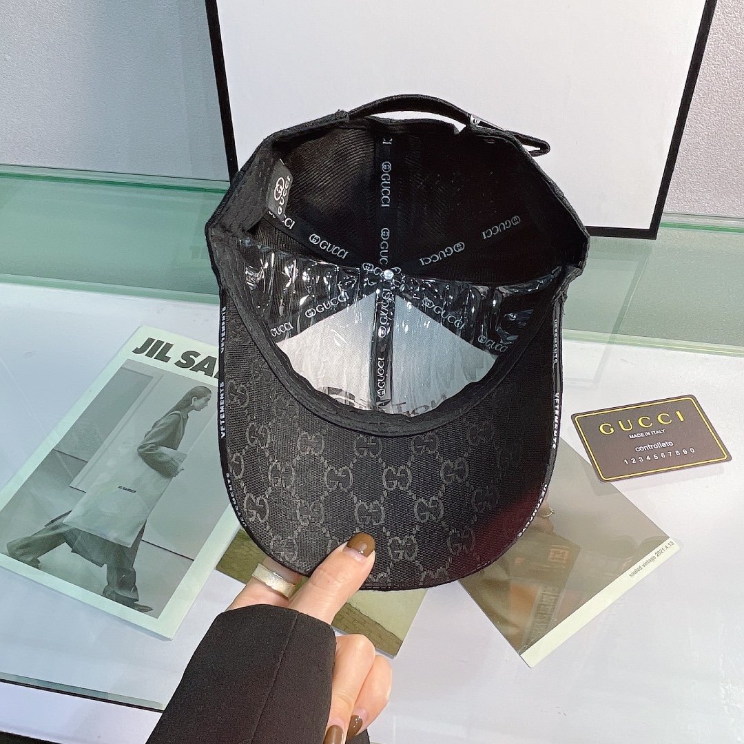 Gucci Canvas Baseball Cap Black - Soul Replicas