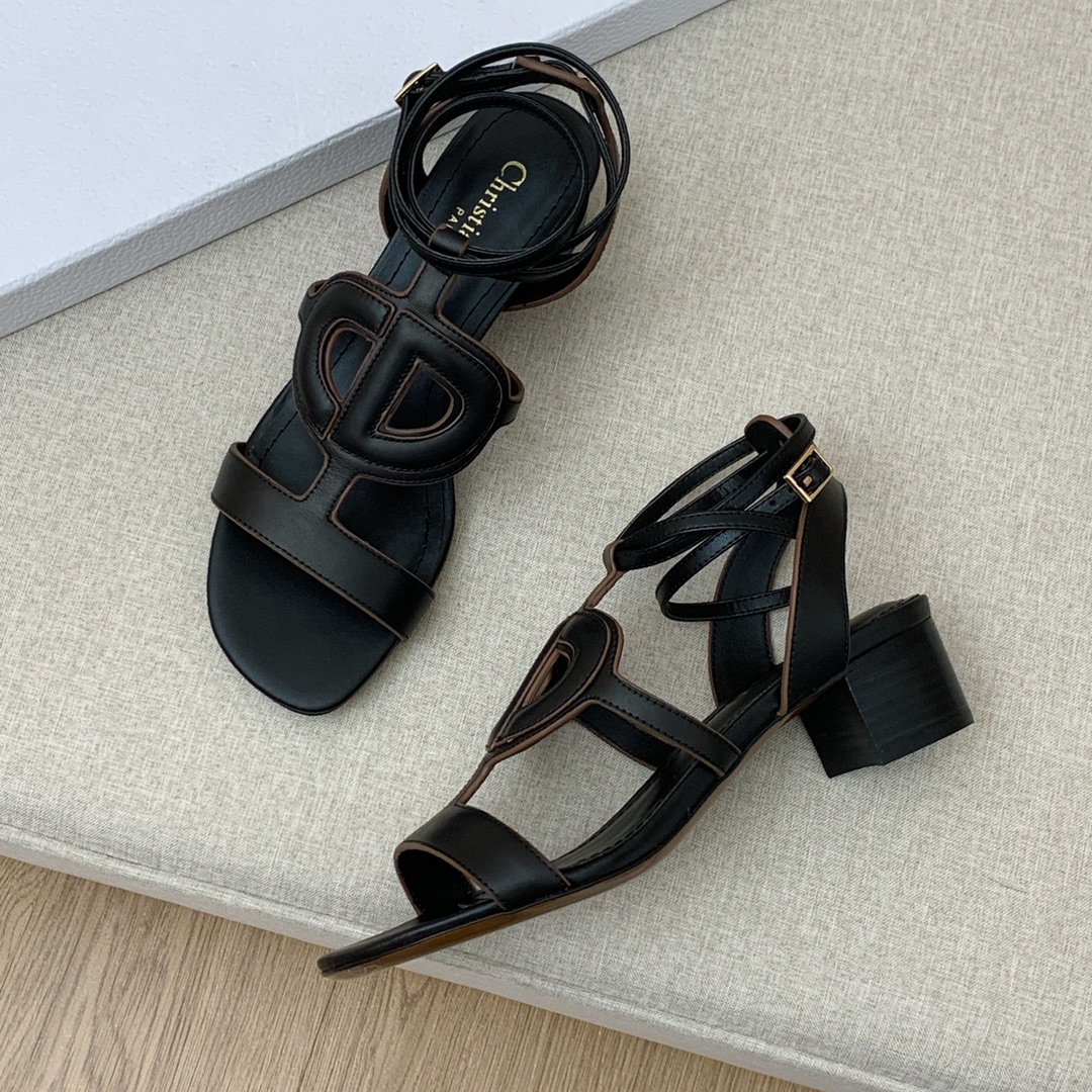 Christian Dior D Club Sandal 1.7 Inches Black For Women CD - Soul Replicas