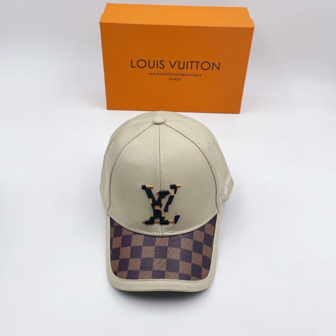Louis Vuitton Embroidered Logo Baseball Cap Beige LV Cap - Soul Replicas