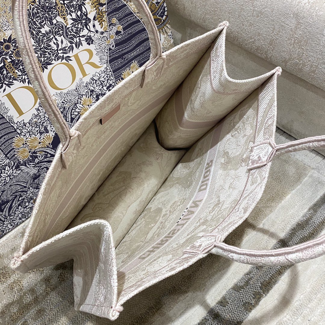 Christian Dior Large Dior Book Tote Pink Toile de Jouy Embroidery. Light Pink. For Women Women's Handbags. 42cm CD M1286ZTDT_M956 - Soul Replicas