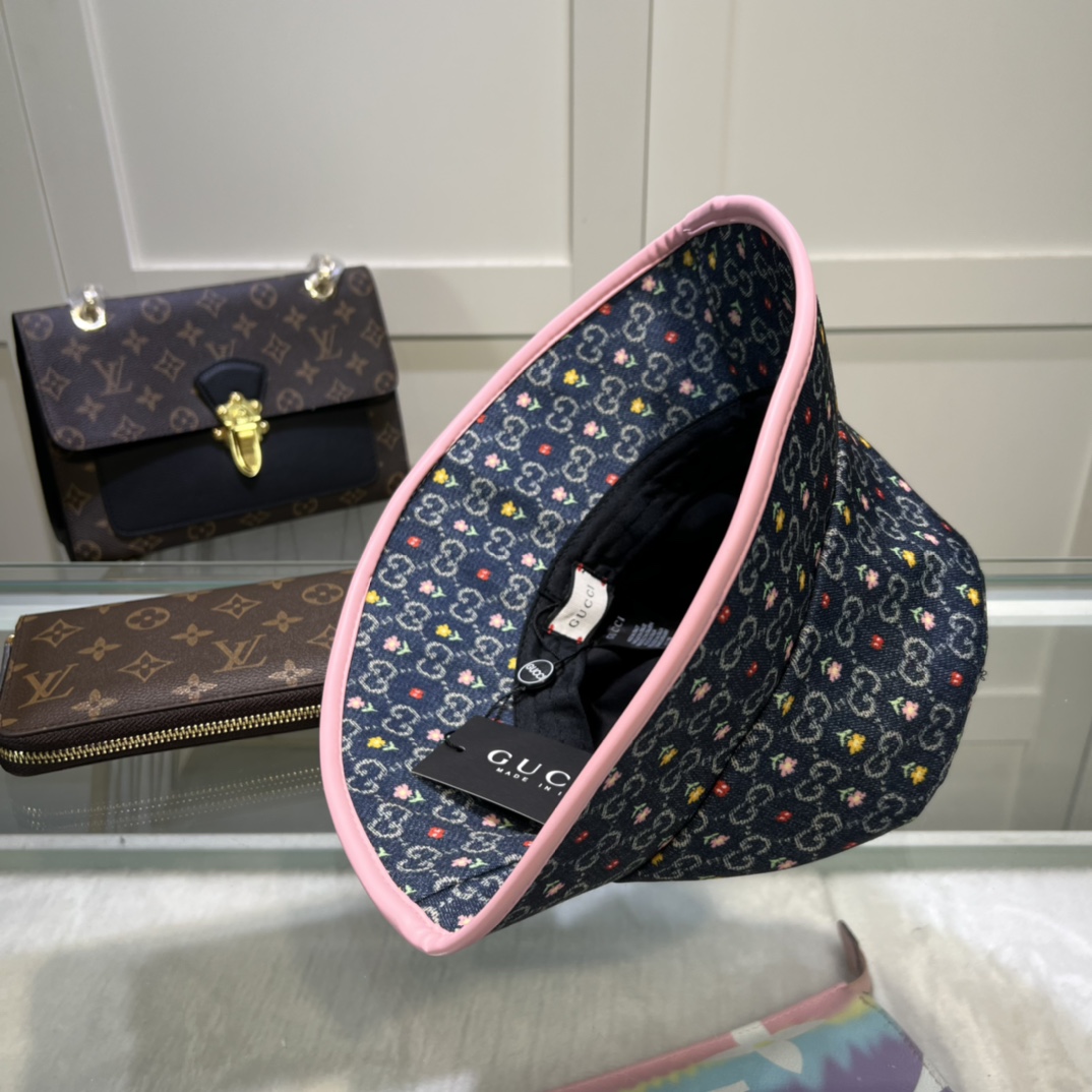 Gucci Bucket Hat With Floral Black Gucci Hat - Soul Replicas