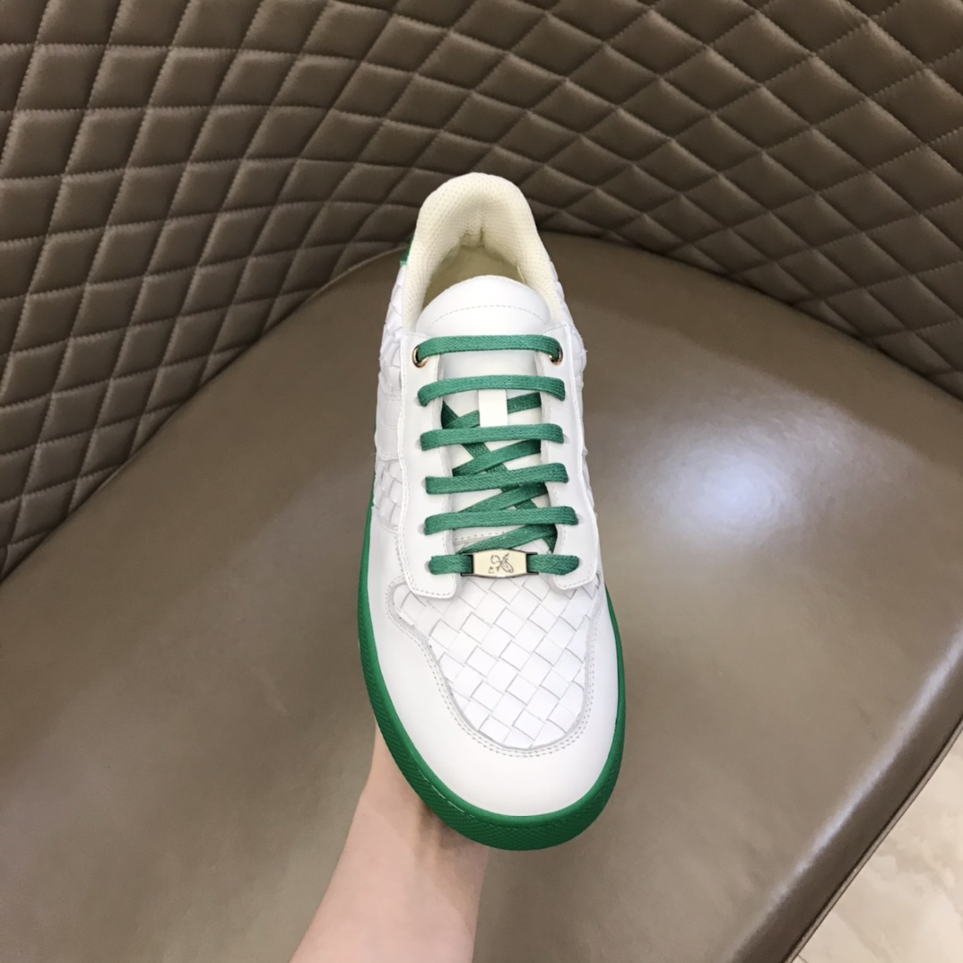 Bottega Veneta Men's With Wave Line Sneakers White And Green For Men - Soul Replicas