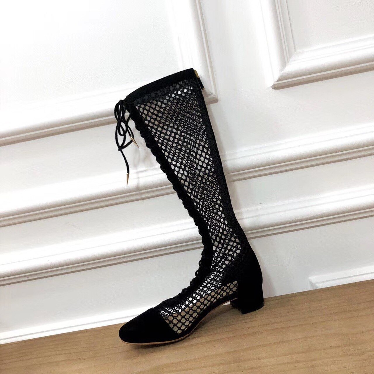 Christian Dior Naughtily-D Knee-High Boots Black For Women CD - Soul Replicas