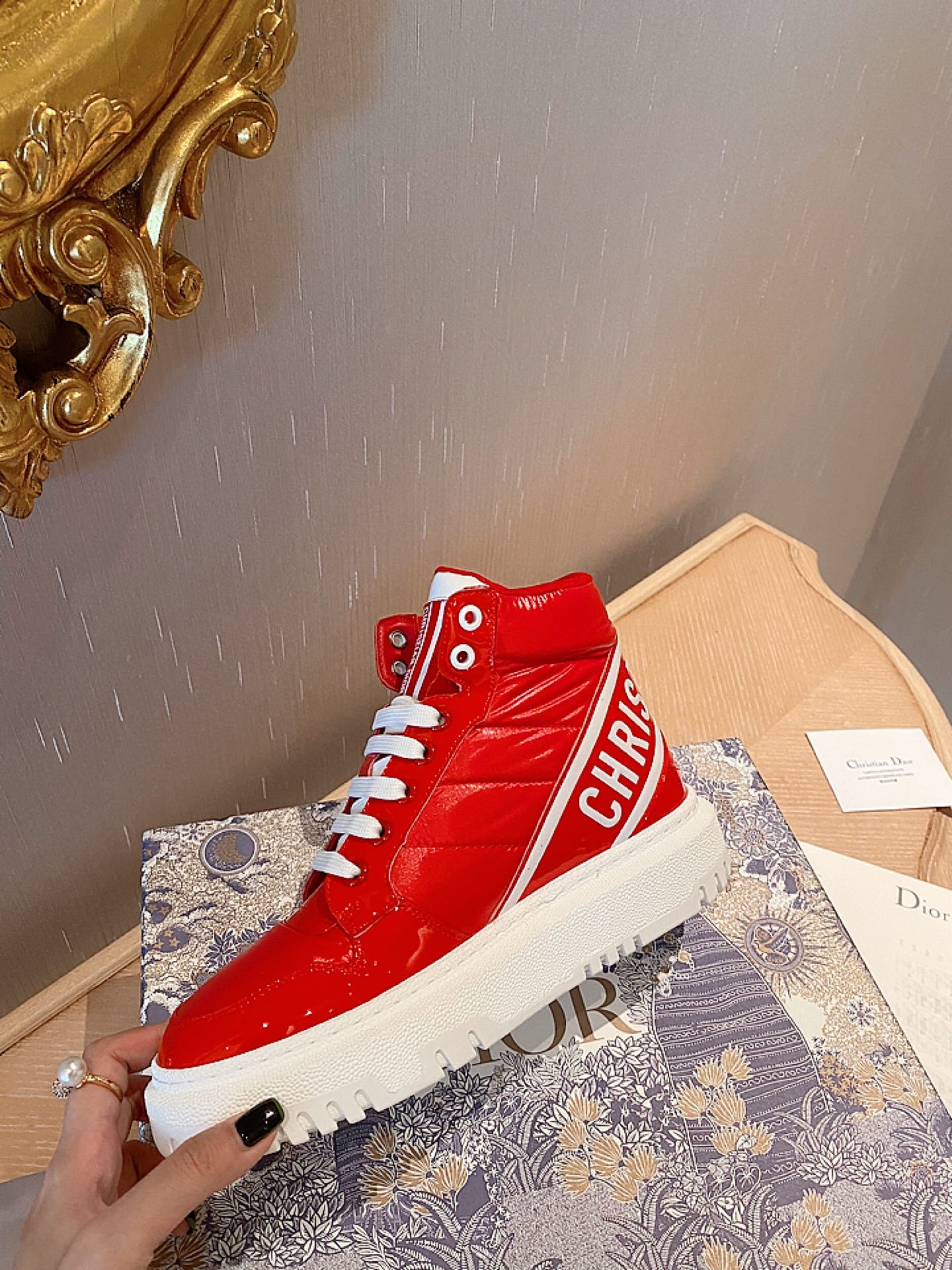 Christian Dior D-Player Patent-Trim Red For Women CD - Soul Replicas