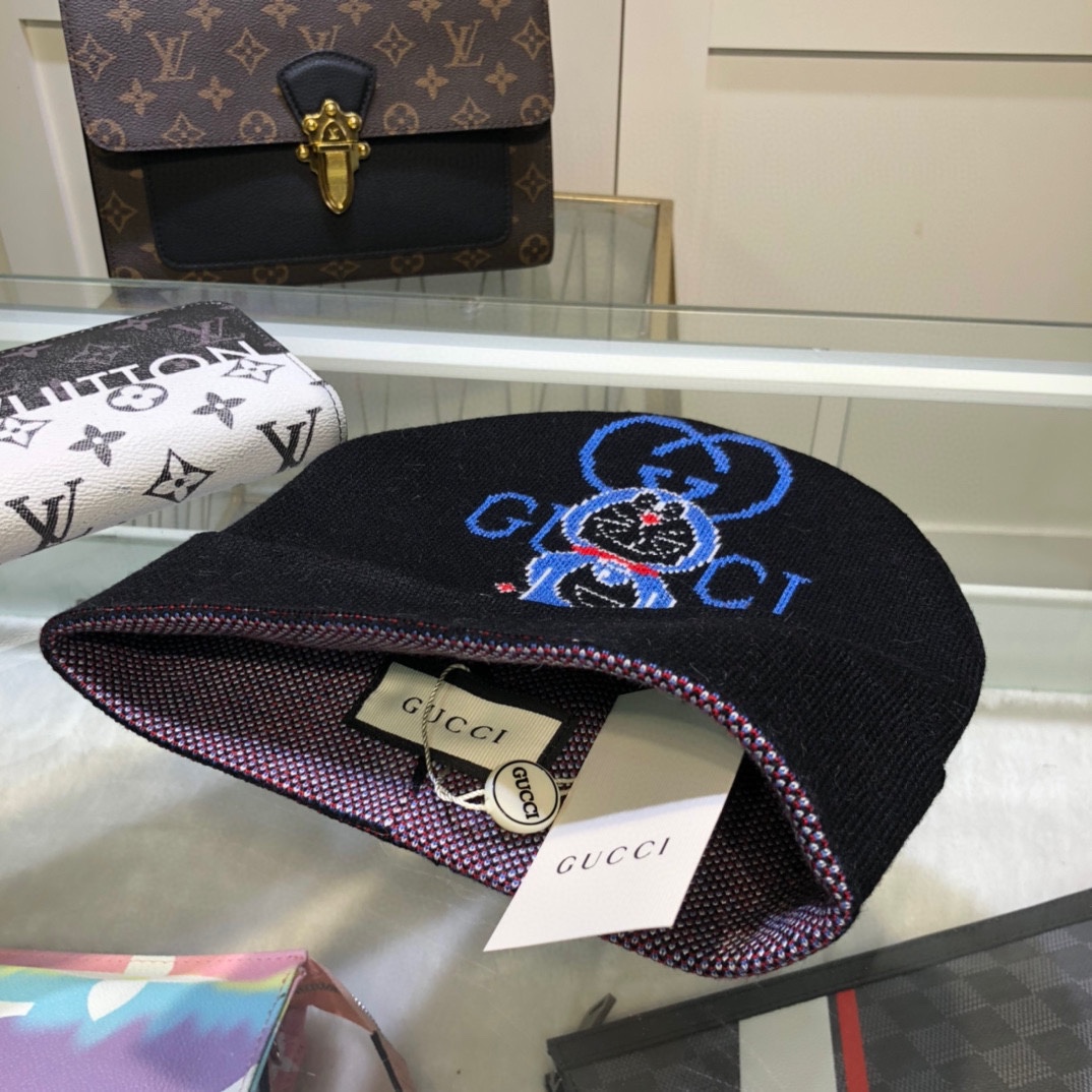 Gucci Beanie Cashmere In Black - Soul Replicas