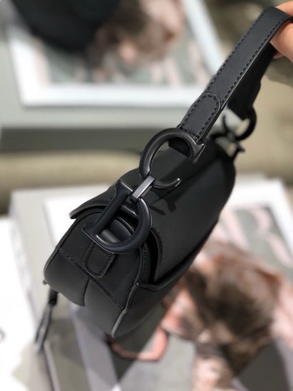 Christian Dior Mini Saddle Bag Black Ultramatte For Women 19.5cm/7.6in CD - Soul Replicas