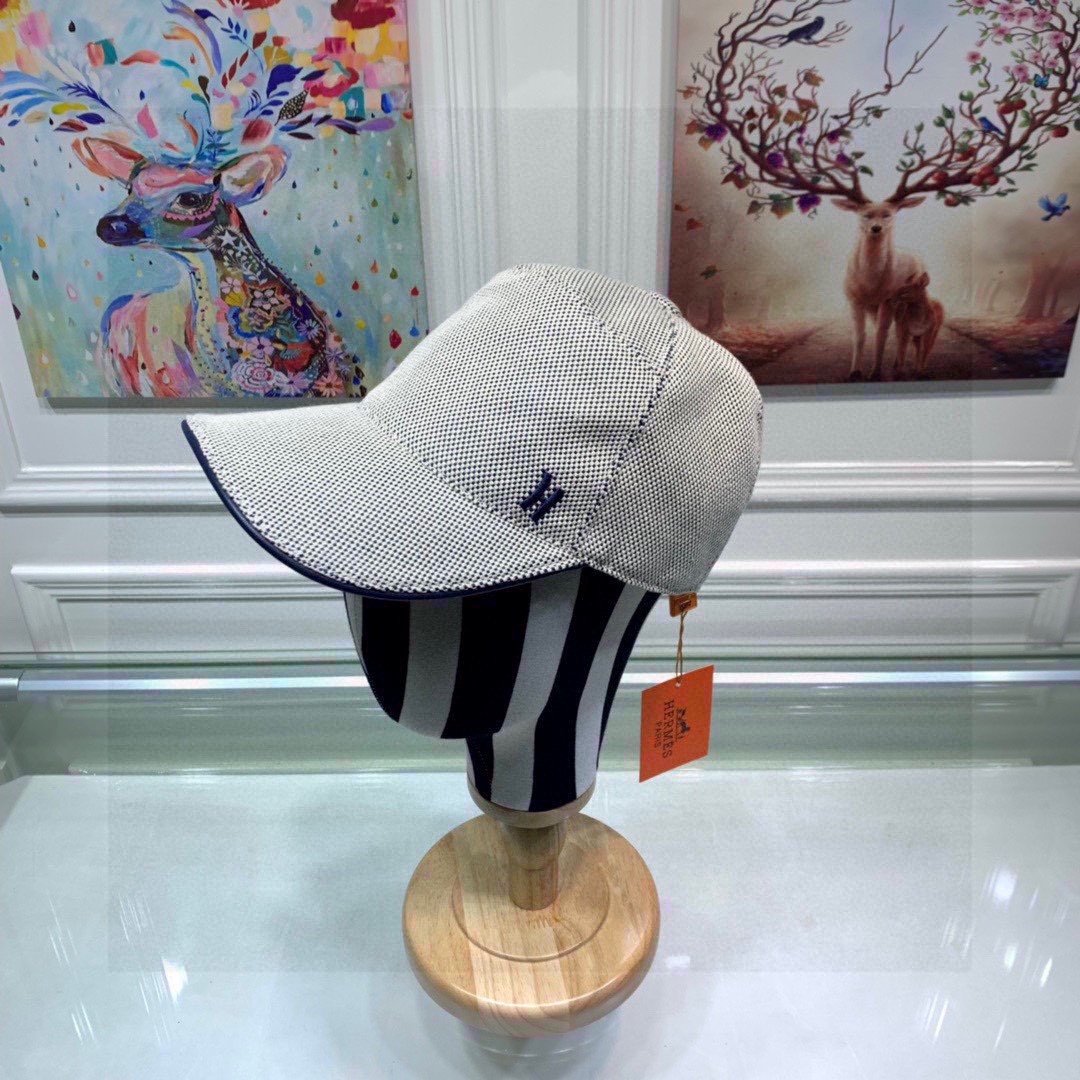 Hermes Davis H Primavera Cap Grey Hermes Cap - Soul Replicas