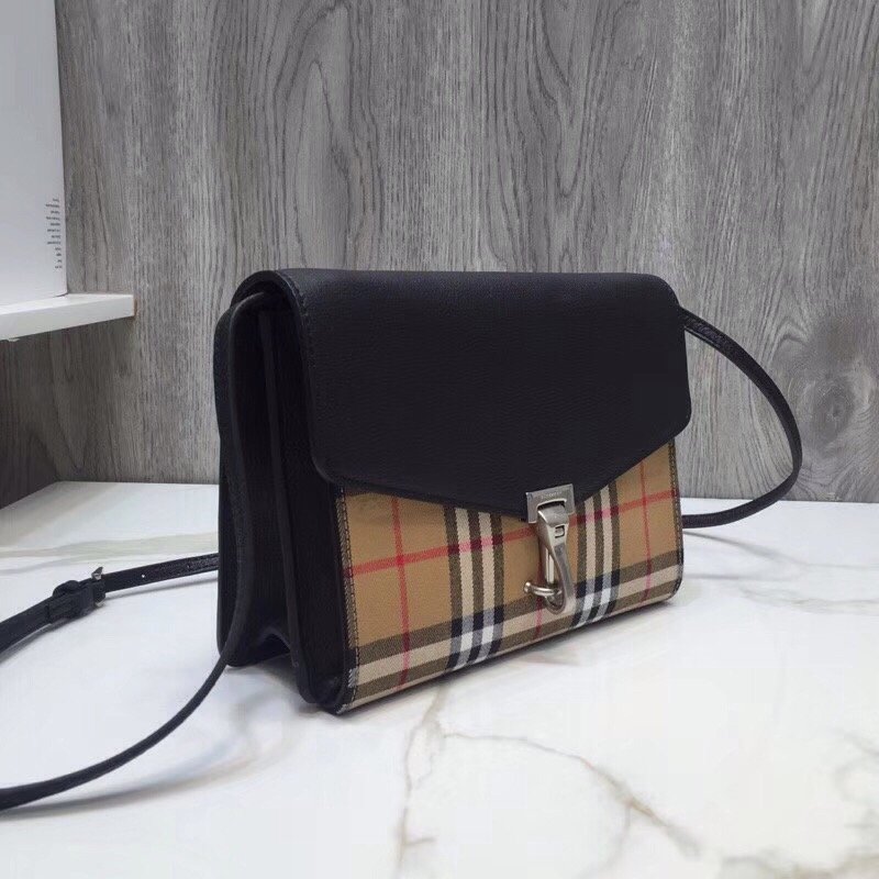 Burberry Small Vintage Check And Crossbody Bag Black For Women. Women-s Bags 9in/24cm - Soul Replicas