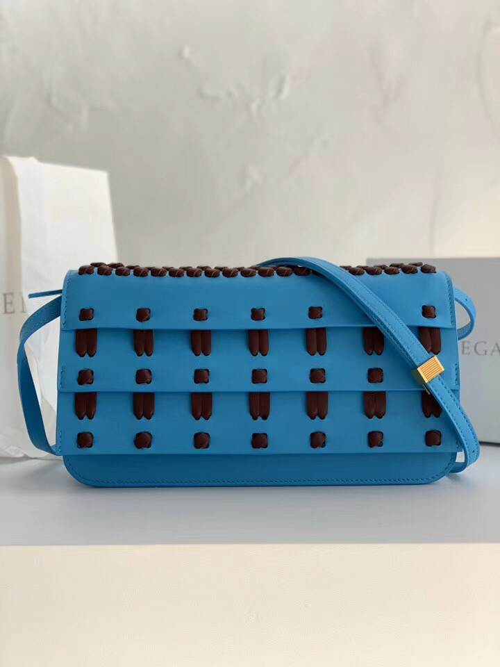 Bottega Veneta Shoulder Bag Blue. For Women. Women's Bags 11in/28cm - Soul Replicas